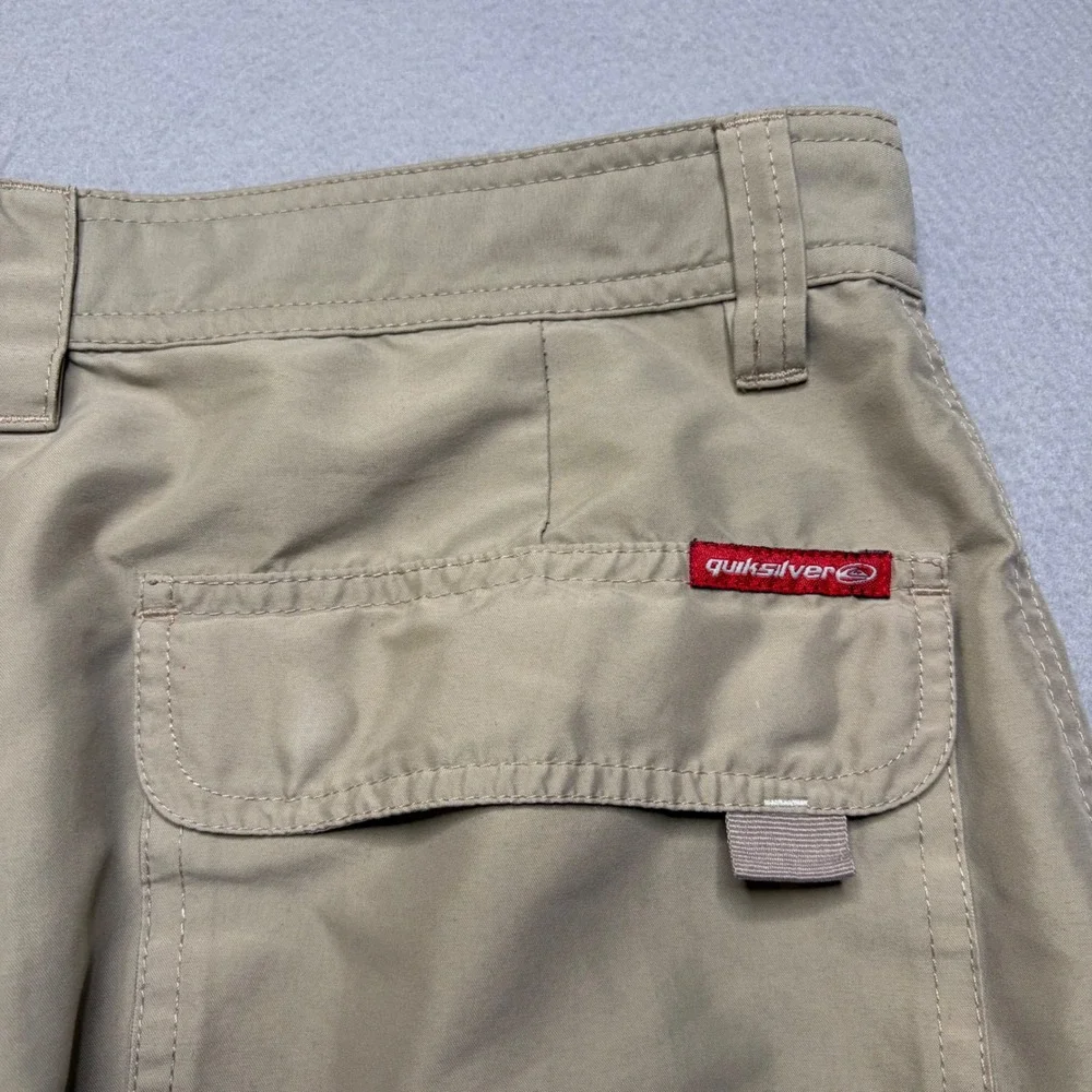 Quiksilver Cargo Shorts Men 32 Tan Vintage Y2K Khaki Baggy Surf Skater EG83